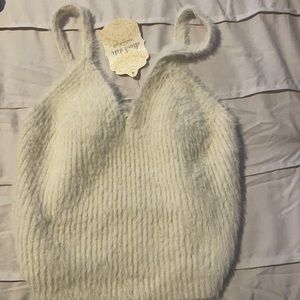 Fuzzy altar’d state halter top